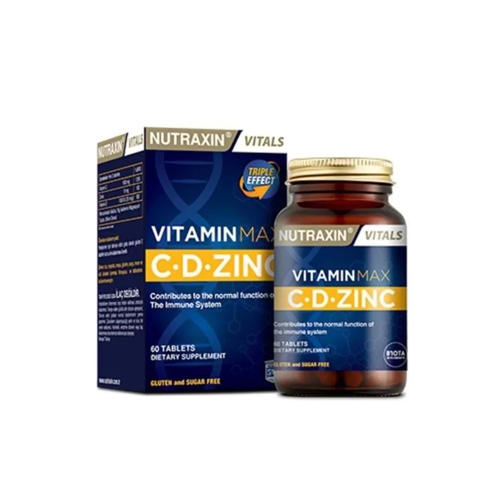 NUTRAXIN VİTAMİN MAX C & D & ÇİNKO 60 TABLET