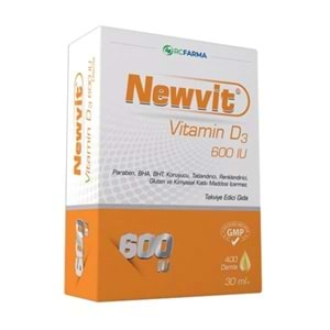 NEWVİT VİTAMİN D3 600 IU DAMLA 30 ML