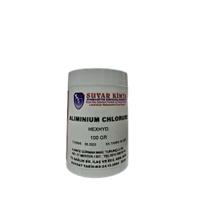 SUVAR ALIMINIUM CHLORURE HEXHYD (ALÜMİNYUM KLORÜR) 100 GR