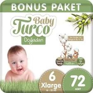 BABY TURCO ÇOCUK BEZİ BONUS PAKET NO 6 (72) ADET