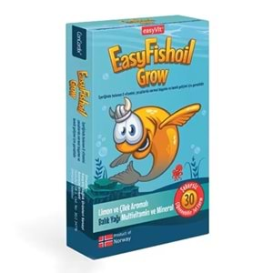 EASY FİSHOİL GROW ÇİĞNENEBİLİR JEL FORM 30 TABLET (MİSKET LİMON , ÇİLEK AROMALI & MULTİVİTAMİN-MİNERAL )