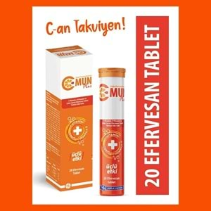 C MUN PLUS ÜÇLÜ ETKİ 20 EFERVESAN TABLET (C VİT. & ÇİNKO & D VİT.)