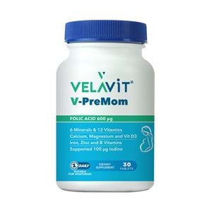 VELAVİT V-PREMOM ( FOLİK ASİT 600 MG ) 30 TABLET