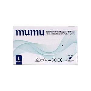 MUMU PUDRALI LATEKS MUAYENE ELDİVENİ ( LARGE / 100 ADET )
