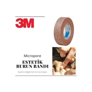 3M MİCROPORE TAPE KAHVERENGİ BANT ( 1,25 CM x 9,1 M / ESTETİK BURUN BANDI )