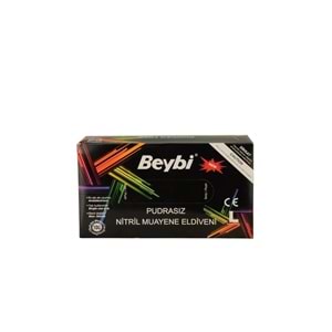 BEYBİ PUDRASIZ NİTRİL SİYAH MUAYENE ELDİVENİ ( LARGE / 100 ADET )