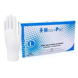 HASPET VİNİL PUDRASIZ MUAYENE ELDİVENİ ( LARGE / 100 ADET )