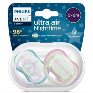PHILIPS AVENT ULTRA AIR NİGHTTİME EMZİK 2 Lİ (0-6 AY / KIZ / SCF 376/ 19)