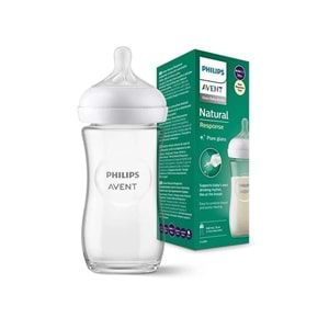 PHILIPS AVENT NATURAL RESPONSE DOĞAL TEPKİLİ CAM BİBERON 240 ML ( 1+ AY /SCY 933/01)