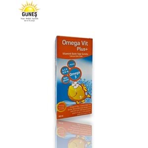 OMEGA VİT PLUS+ VİTAMİNLİ BALIK YAĞI ŞURUBU ( PORTAKAL-LİMON AROMALI ) 100 ML