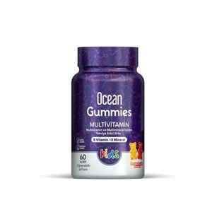 ORZAX OCEAN GUMMİES KİDS MULTİVİTAMİN 60 ADET ( 9 VİT. + 3 MİNERAL / PORTAKAL-ÇİLEK AROMALI )