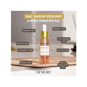 VİEMORE SAFRAN BİTKİLİ DÖKÜLME KARŞITI HIZLI UZAYAN VE CANLILIK VEREN VEGAN SAÇ SERUMU 50 ML