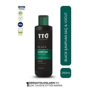 TTO THREMAL BLACK SAÇ VE VÜCUT ŞAMPUANI 250 ML ( YAĞLI VE KEPEKLİ SAÇLAR /AZELAİK ASİT & SALİSİLİK ASİT )