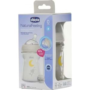 CHİCCO NATURAL FEELİNG CAM BİBERON 0+ AY 250 ML