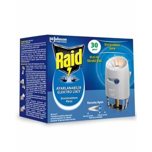 RAİD SİVRİSİNEKLERE KARŞI AYARLANABİLİR ELEKTROLİKİT SET 30 GECE
