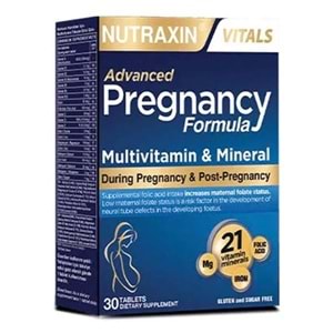 NUTRAXIN PREGNANCY FORMULA 30 TABLET ( MULTİVİTAMİN & MİNERAL )