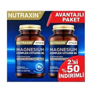 NUTRAXIN MAGNESIUM COMPLEX + VİTAMİN B6 60 TABLET 2. % 50 İNDİRİMLİ KOFRE