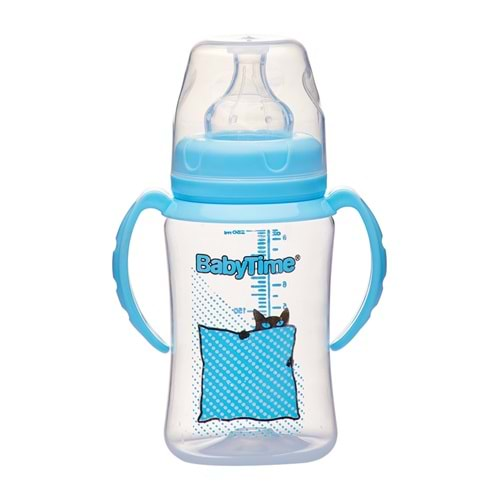 BT077 BABY TİME GENİŞ AĞIZ KULPLU BİBERON 250 ML