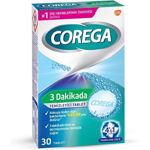 COREGA PROTEZ TEMİZLEYİCİ TABLET 30 ADET