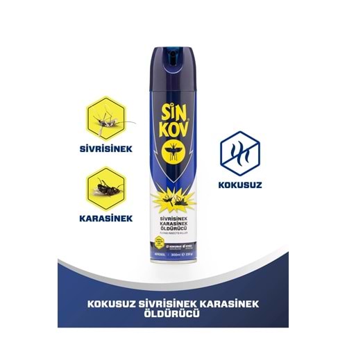 SİNKOV TOKS SİVRİSİNEK KARASİNEK ÖLDÜRÜCÜ SPREY ( KOKUSUZ / 300 ML )