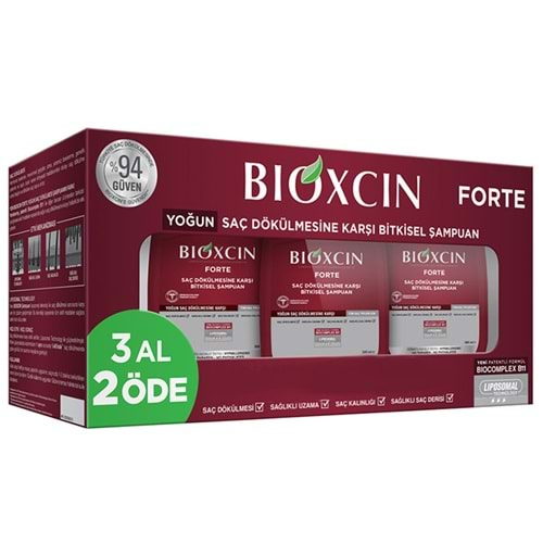 BİOXCİN FORTE TÜM SAÇ TİPLERİ İÇİN (SAÇ DÖKÜLMESİNE KARŞI & 3 AL 2 ÖDE & 300 ML)