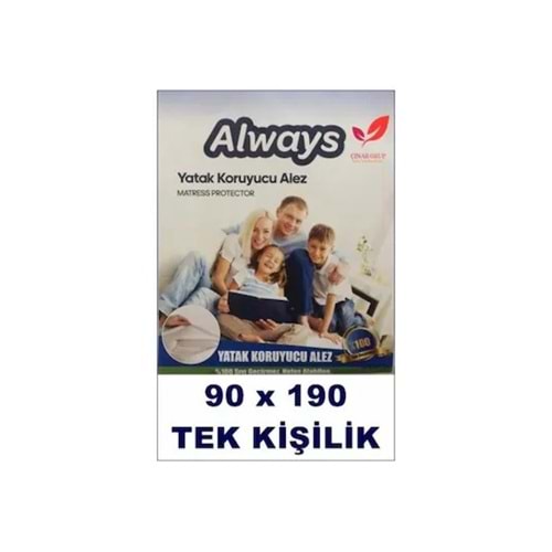 ALWAYS YATAK KORUYUCU ALEZ ( TEK KİŞİLİK / 90 CM x 190 CM )