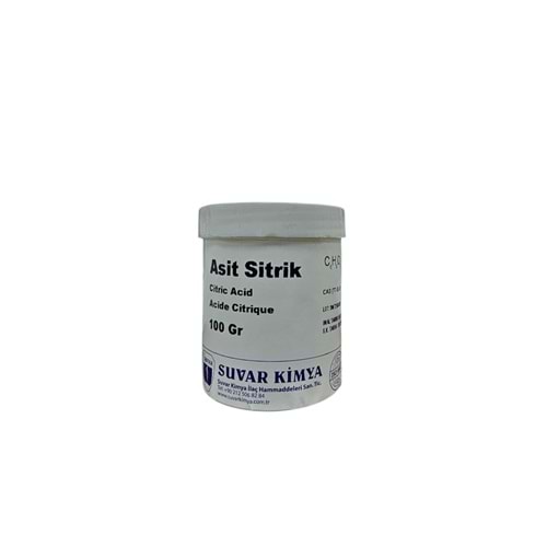 SUVAR ACIDE CITRIQUE (SİTRİK ASİT) 100 GR