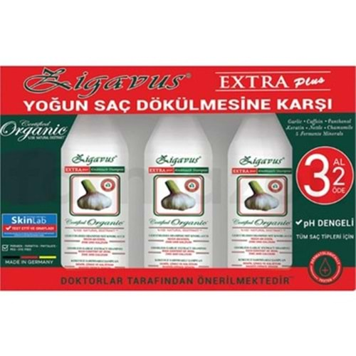 ZİGAVUS EXTRA PLUS SARIMSAKLI ŞAMPUAN 250 ML 3 AL 2 ÖDE