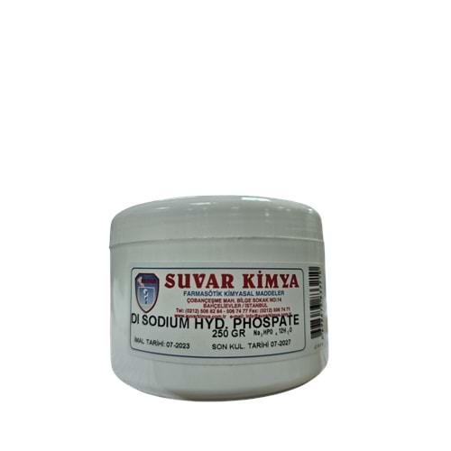 SUVAR DI SODIUM HYD PHOSPATE (DİSODYUM HİDROJEN FOSFAT )250 GR