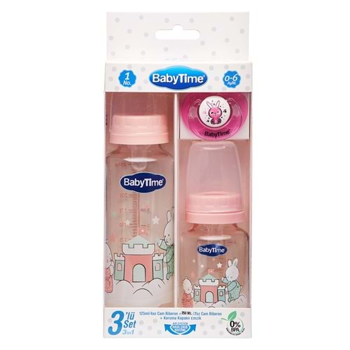 BT207 BABY TİME 3 LÜ SET CAM PEMBE