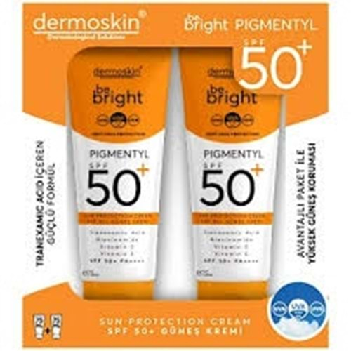 DERMOSKİN BE BRİGHT PİGMENTYL SPF 50 GÜNEŞ KREMİ (75+75 ML/ 2 Lİ)