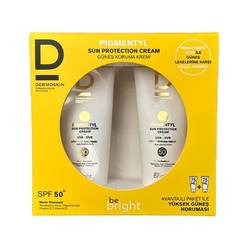 DERMOSKİN BE BRİGHT PİGMENTYL SPF 50 GÜNEŞ KREMİ ( 75+75 ML / COFRE )