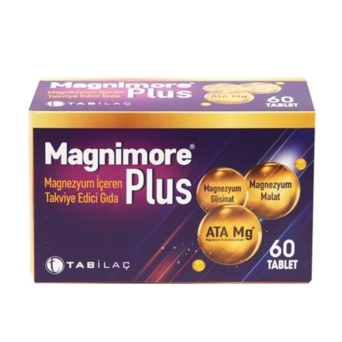 MAGNİMORE PLUS 60 TABLET ( MAGNEZYUM MALAT & MAGNEZYUM GLİSİNAT)