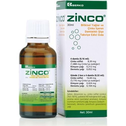 ZİNCO GAZ GİDERİCİ DAMLA 30 ML