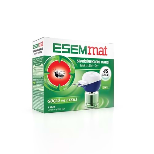 ESEMMAT SİVRİSİNEKLERE KARŞI ELEKTROLİKİT SET ( CİHAZ + YEDEK ŞİŞE & 45 GECE )