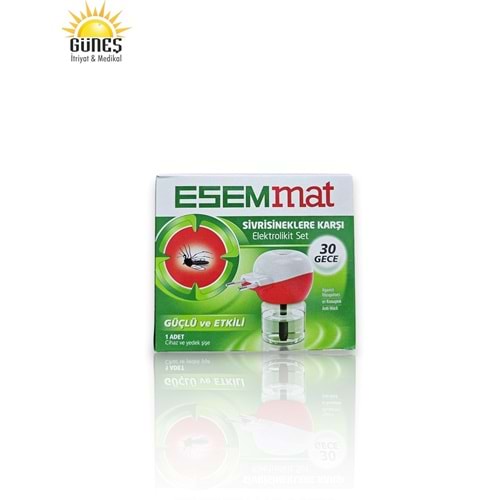 ESEMMAT SİVRİSİNEKLERE KARŞI ELEKTROLİKİT SET ( CİHAZ + YEDEK ŞİŞE & 30 GECE )