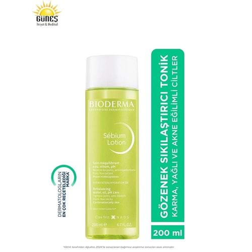 BİODERMA SEBİUM LOTİON 200 ML ( AKNEYE EĞİLİMLİ CİLTLER & GÖZENEK SIKILAŞTIRICI TONİK )