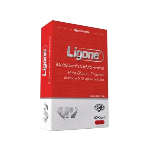 LİGONE MULTİVİTAMİN & MULTİMİNERAL (BETA GLUCAN & PROBİYOTİK) 30 KAPSÜL