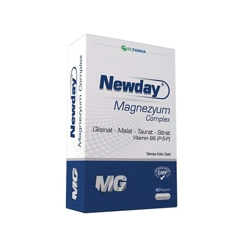 NEWDAY MAGNEZYUM COMPLEX 60 KAPSÜL ( GLİSİNAT&MALAT&TAURAT&SİTRAT )