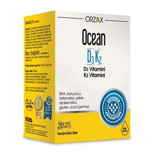 ORZAX OCEAN D3 K2 20 ML ORAL DAMLA