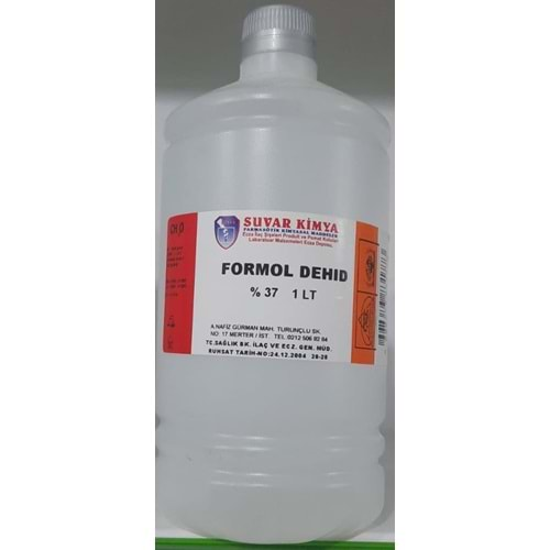 SUVAR FORMOL DEHID (FORMALDEHİT) 1 LİTRE