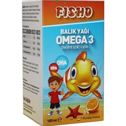 FISHO OMEGA 3 BALIK YAĞI PORTAKALI 150 ML