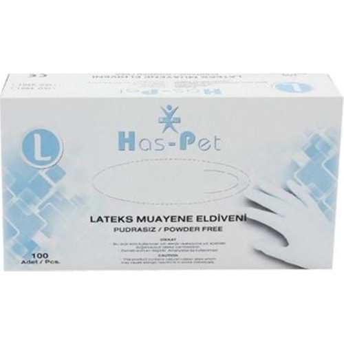 HASPET PUDRASIZ LATEKS MUAYENE ELDİVENİ ( LARGE / 100 ADET )