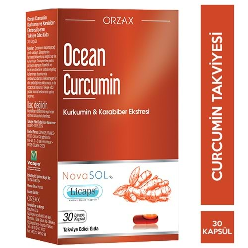 OCEAN CURCUMİN (KURKUMİN VE KARABİBER EKSTRESİ) 30 KAPSÜL