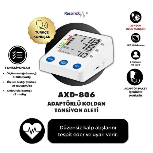 RESPİROX DİJİTAL KOLDAN TANSİYON ALETİ (AXD-806)