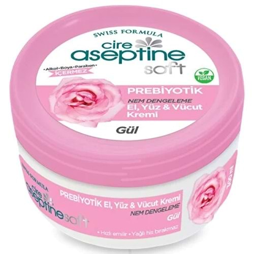 CİRE ASEPTİNE SOFT ( EL, YÜZ & VÜCUT KREMİ / GÜL ÖZLÜ ) 300 ML