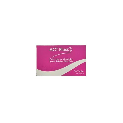 ACT PLUS FOLAT, İYOT VE VİTAMİNLER İÇEREN TAKVİYE EDİCİ GIDA 30 TABLET