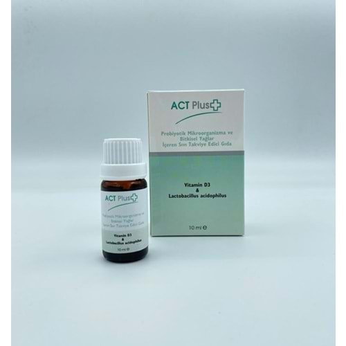 ACT PLUS PROBİYOTİK + D3 SIVI TAKVİYE EDİCİ GIDA 10 ML