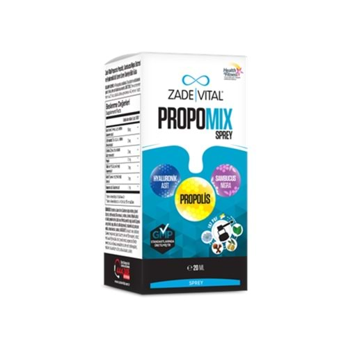 ZADE VİTAL PROPOMİX SPREY 20 ML (HYALURONİK ASİT /PROPOLİS/SAMBUCUS NİGRA)