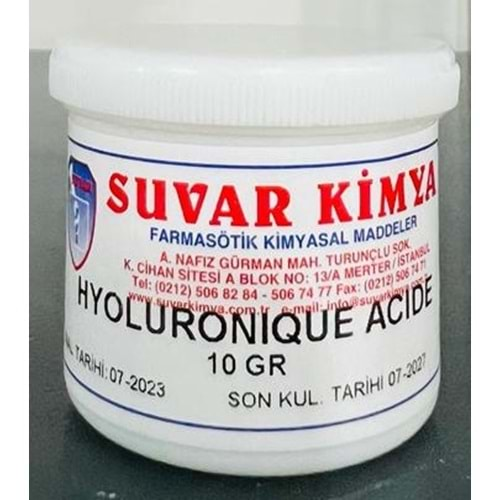 SUVAR HYOLURONIQUE ACIDE (HYALÜRONİK ASİT) 10 GR